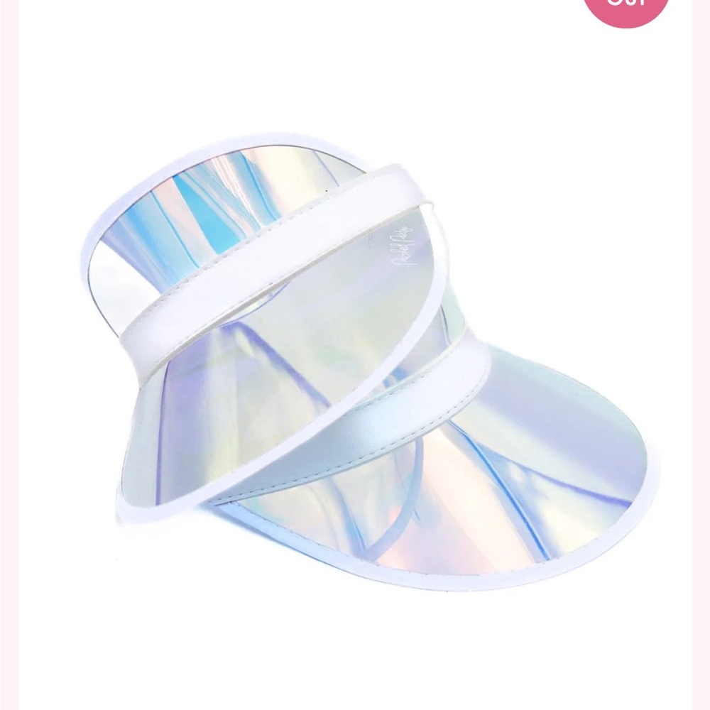 Packed Party Throw Shade Holographic White Visor Hat